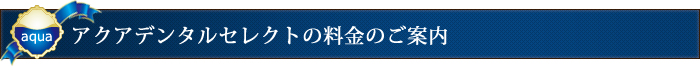 アクアデンタルセレクトの料金のご案内