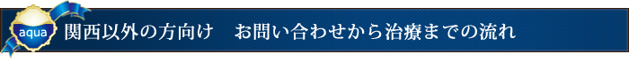関西以外の方向け　お問い合わせから治療までの流れ